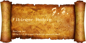 Fibinger Hedvig névjegykártya